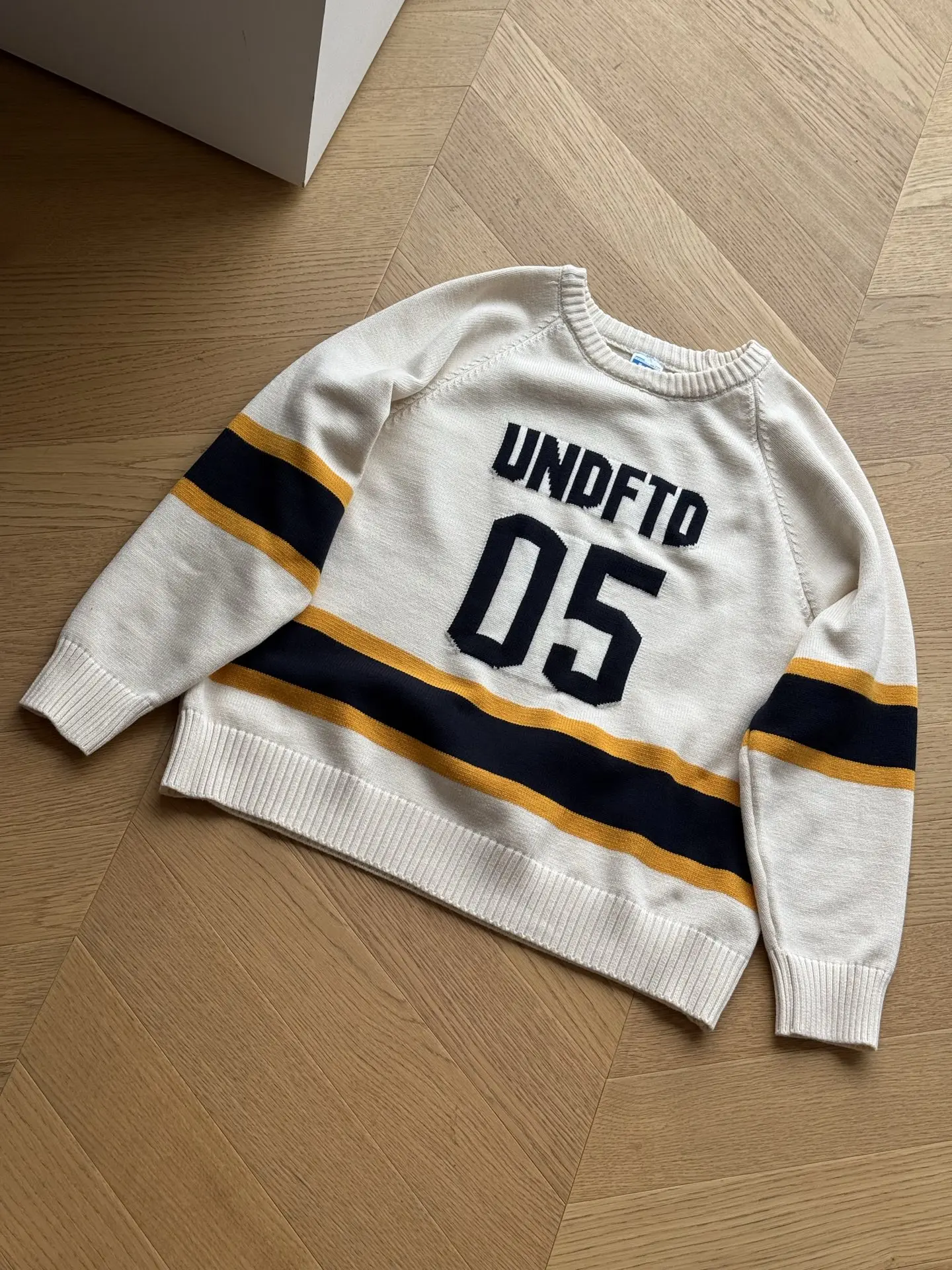 UNDEFEATED Five-Strike Colorblock Varsity Sweater | Heavyweight Hand-Stitched Knit Pullover | Soft Streetwear Jumper view 5