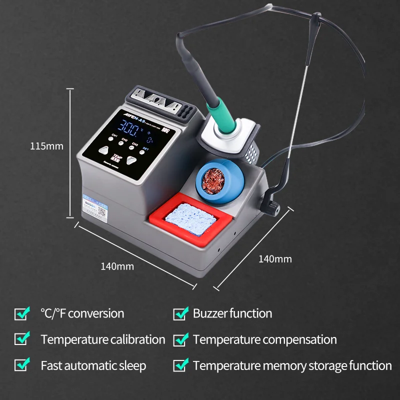 AIFEN-A9 Lead-Free Soldering Station Compatible C115/C210/C245 Handle Chip Temperature Control For BGA PCB Repair Welding