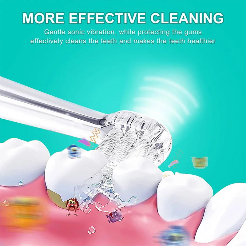 Spazzolino elettrico per bambini, multifunzionale, adatto ai gomme, testine multiple, ricaricabile, impermeabile, regalo per il corpo, unisex