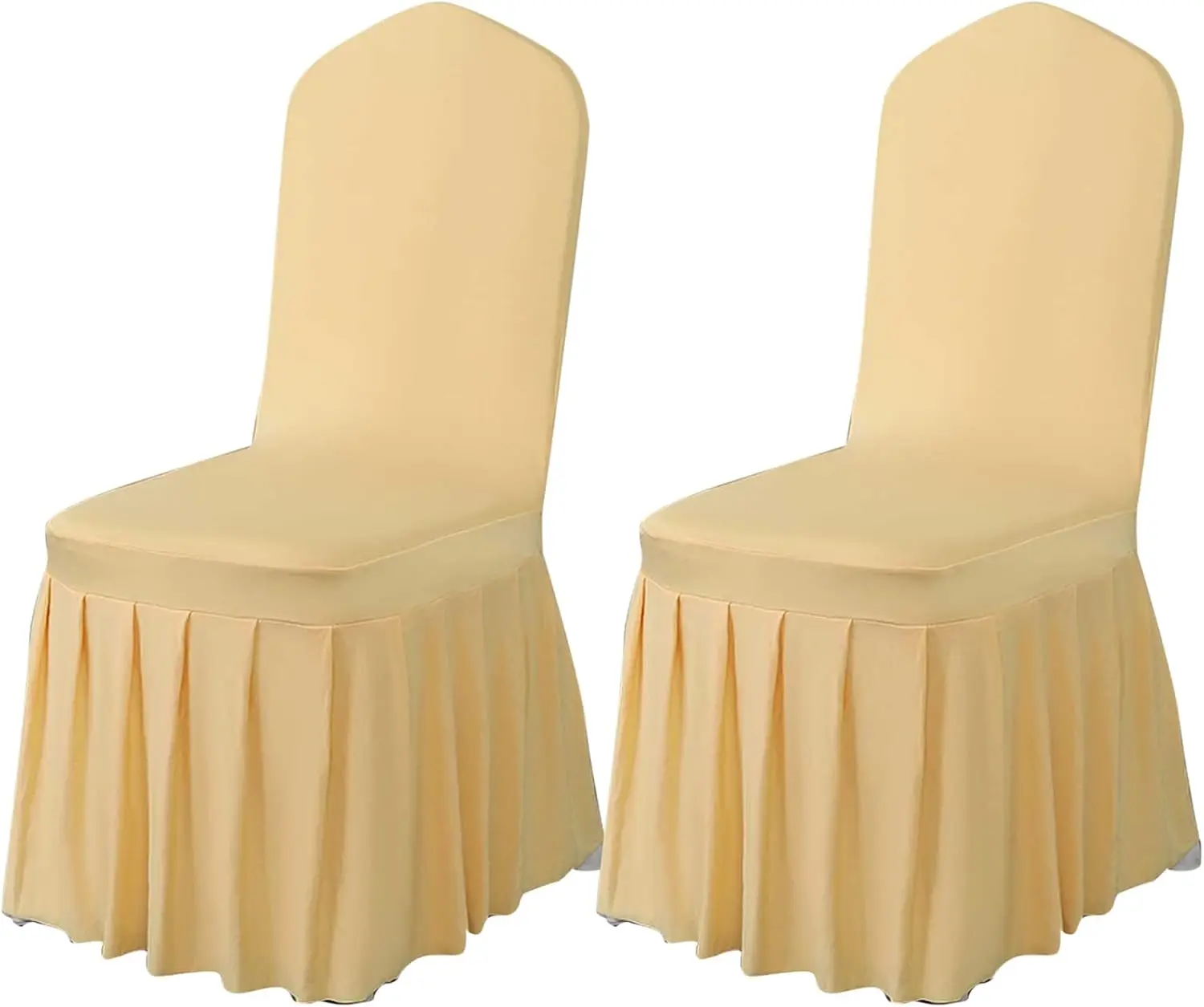 

2Pc Parson Skirt Removable Chair Covers Stretch Spandex Washable Fitted Chair Protector Cover For Dining, Party, Ceremony