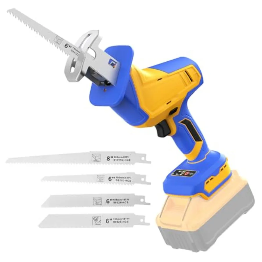 

Аккумуляторная сабельная пила, совместимая с батареями Dewalt 20V (батарея в комплект не входит), для резки дерева/металла/ПВХ.