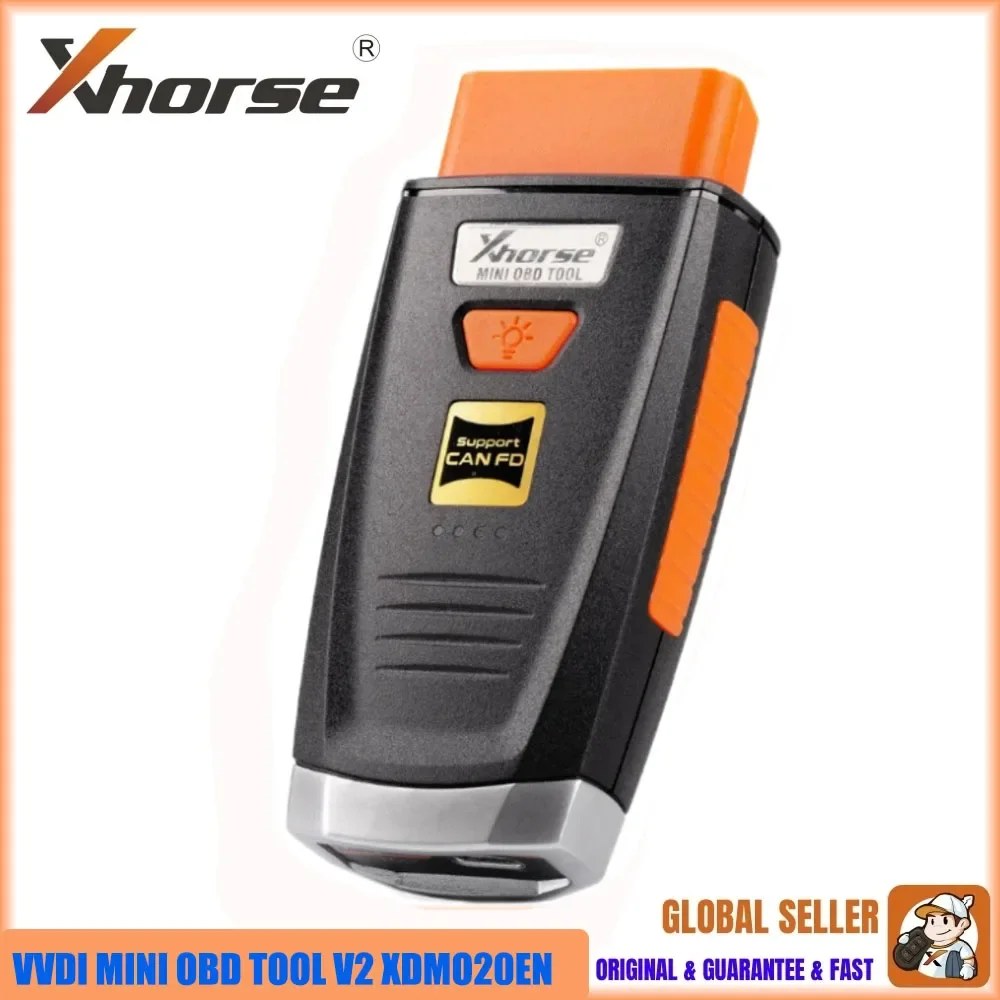 Xhorse VVDI Mini OBD Tool V2 XDMO20EN Wireless Key Programmer OBD2 Scanner IMMO All Keys Lost CAN FD for Key Tool Max Xhorse App