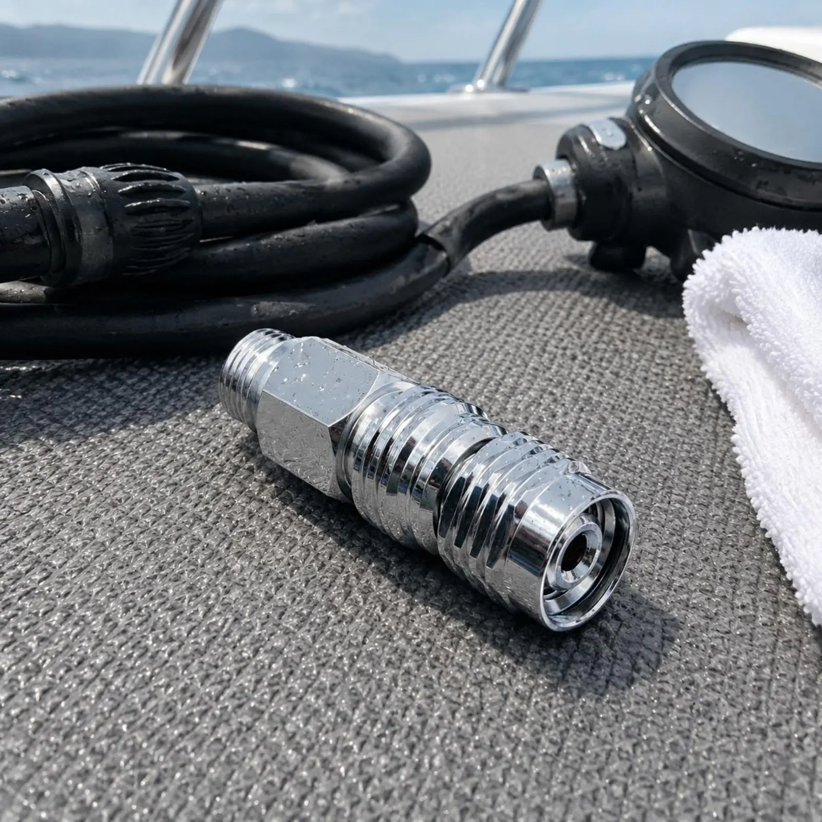 9/16 Thread Adapter Chrome Finish BCD Quick Release Adapter Diving Regulator Adaptor Brass Body Threaded Underwater Connector