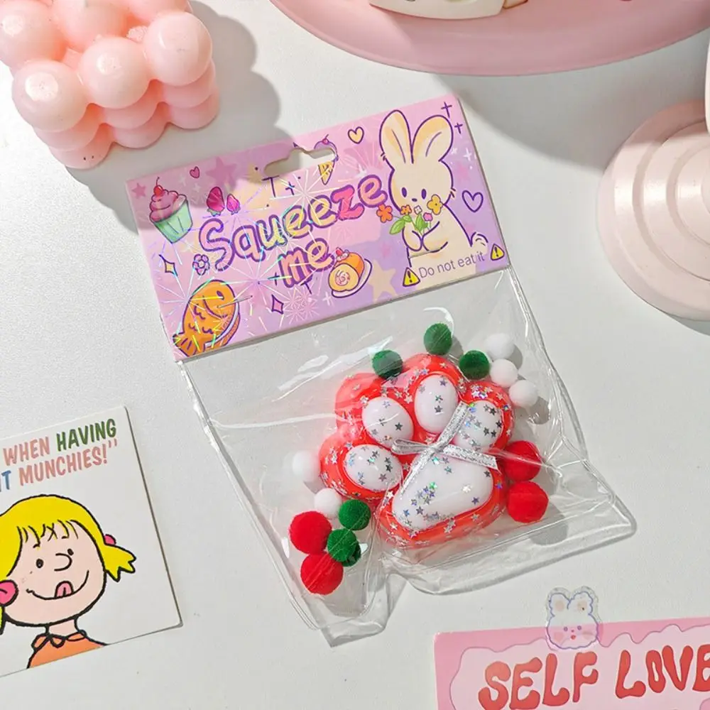 Kneden Kerst Kat Poot Knijpspeelgoed Siliconen Handgemaakte Cartoon Kat Klauw Speelgoed Trage Rebound 6.5cm Kat Poot Pinch Speelgoed