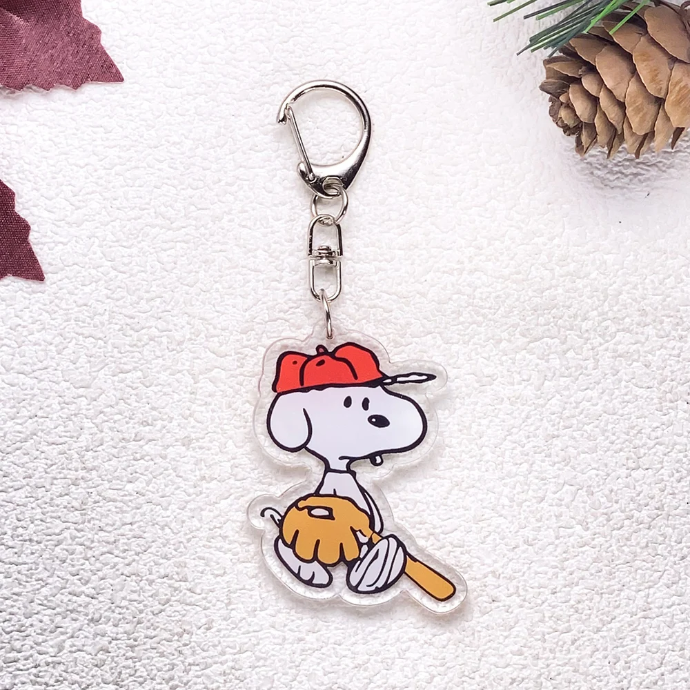 1/13 Stück Cartoon Snoopy Niedlicher Auto-Schlüsselanhänger Zubehör Acryl Lustige Anhänger für Taschen Kawaii Schlüsselhalter Rucksack-Dekoration – Detail 5