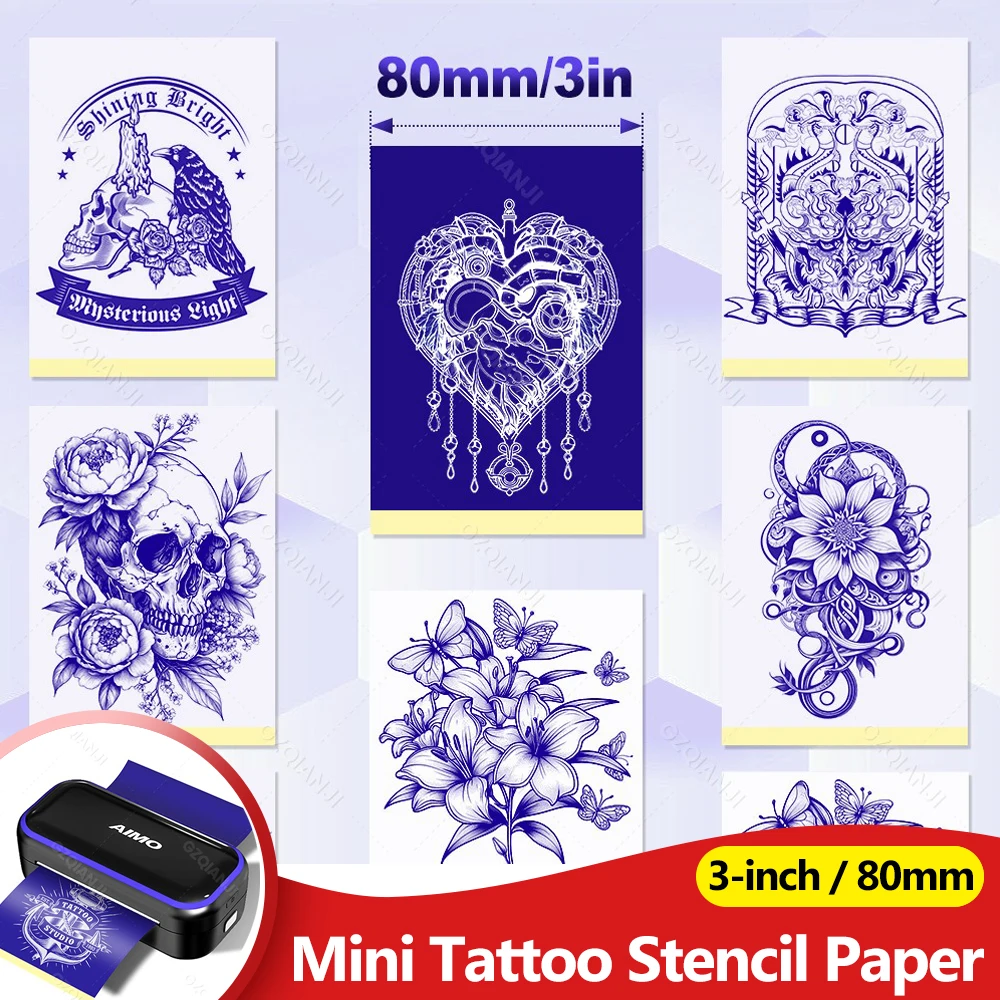 

100/50/20pcs 80mmx133mm Mini Tattoo Stencil Paper Transfer Tattoo Paper Artist DIY Easy to Use for AIMO Tattoo Thermal Printer