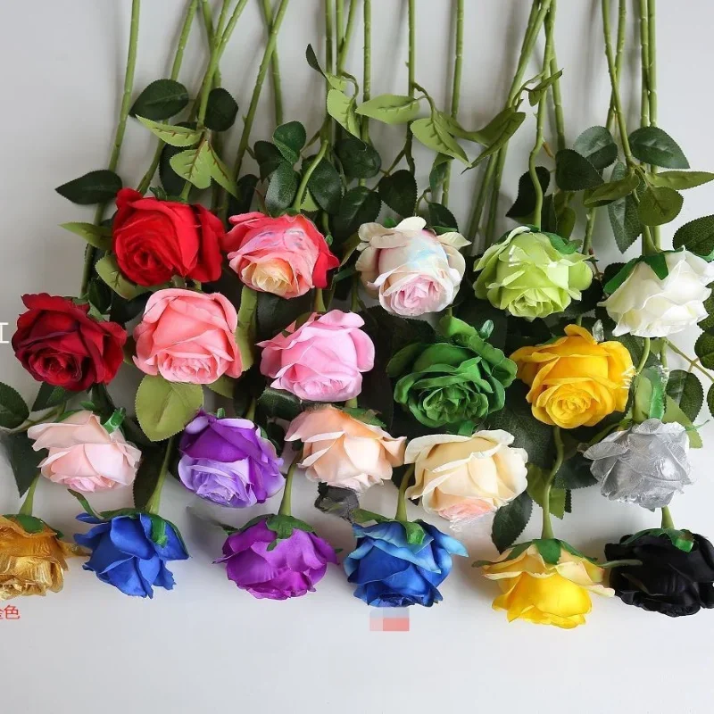 DIA 8CM Artificial Roses Valentine\'s Day Plastic Juana Flower Bouquet Wedding Decoration Living Room Dining Table Ornament Roses