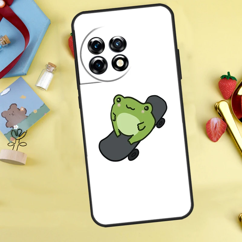 Чехол Frog Skateboard Cute Kawaii для OnePlus 13s 13R 12 12R 13 11 10 10T 8T Nord CE 2 3 4 Lite N10 N20 N30 Nord 5 Cover