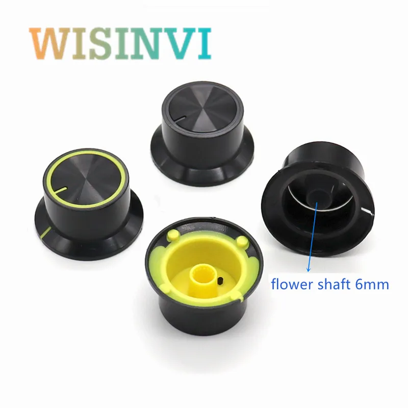 5PCS Light transmission knob middle light transmission 32*17mm encoder potentiometer amplifier stereo Knob cap flower shaft 6mm