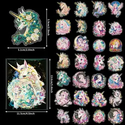 30Pcs Cartoon Dream Series Pet Stickers, 3D Laser Transparent DIY Decor Skateboard Hot Stamping Stickers