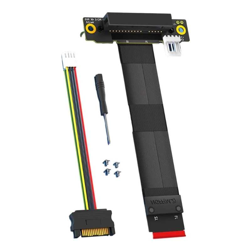 PCIE 4X to M.2 Key M Converters 90/180 Degree With 4Pin Power Cable Mounting