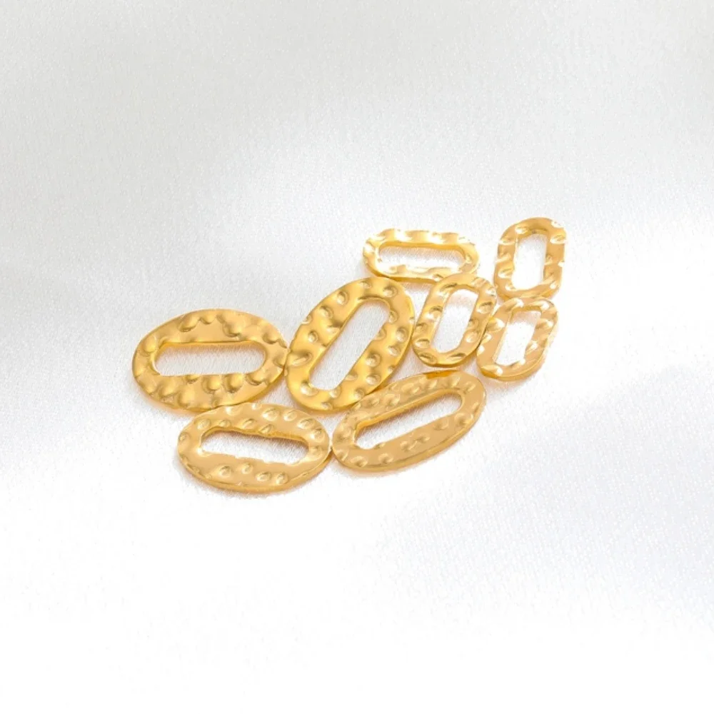 20pcs Stainless Steel Gold Hollow Oval Charm Connectors for DIY Exquisite Jewelry Earrings Necklace Accessories Making Supplies