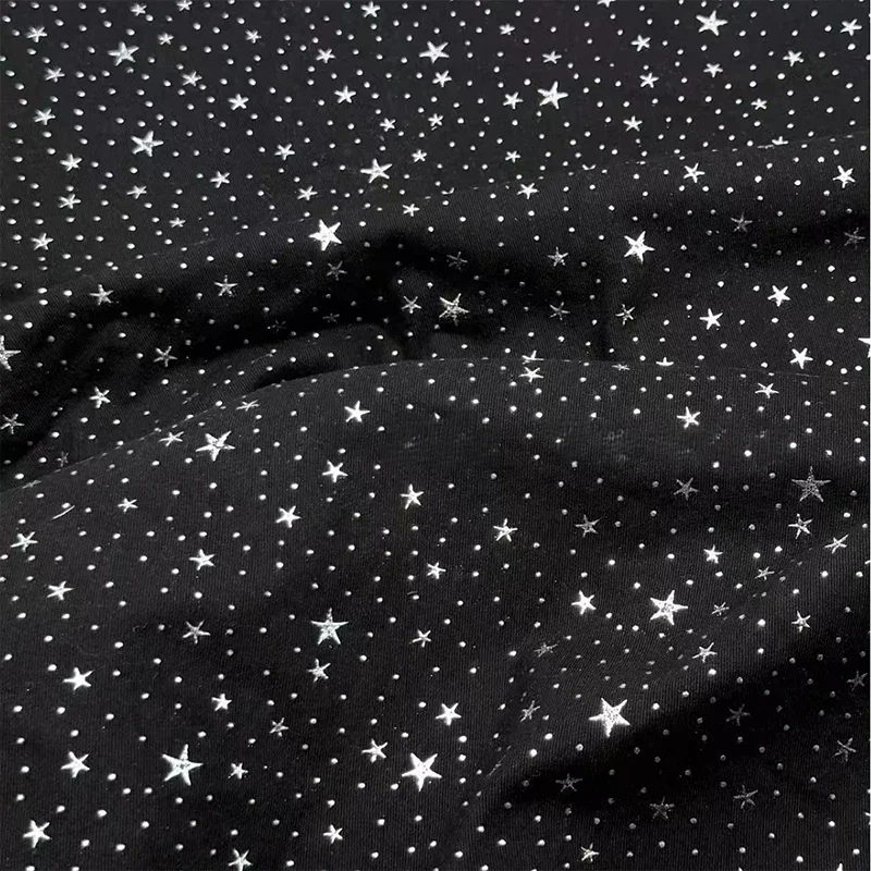100cm Star Print Cotton Fabric Korean Style Instagram Starry Sky DIY for Dress Shirt Skirt Pants Coat Bag Hat Sewing Material