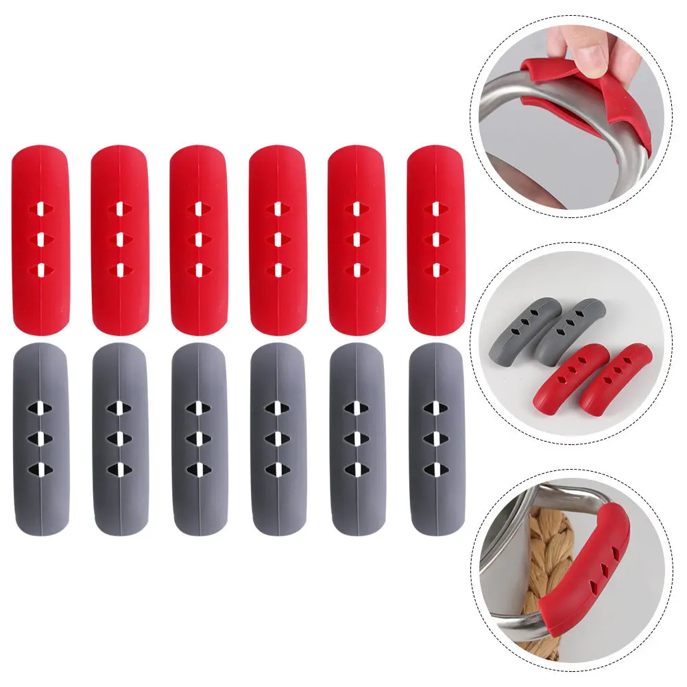 12Pcs Silicone Handle Protectors for Pots, Pans & Frying Pans – Heat-Resistant, Non-Slip, Anti-Scald Kitchen Accessories