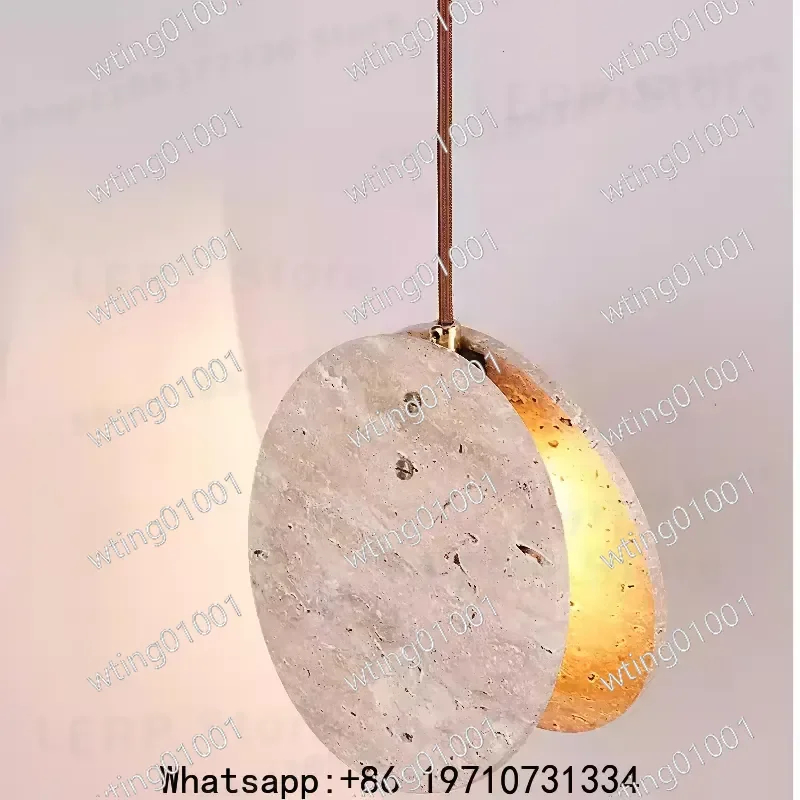 for Nordic Natural Limestone LED Pendant Light Yellow Cave Stone Chandelier for Living Room Dining Room Bedside Ambient