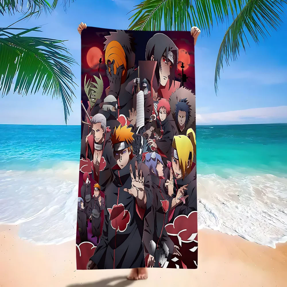 Anime N-Narutos Microfiber Printed Beach Towel Mountain Climbing Yoga Beach Swimming Running Absorbent Soft Towel