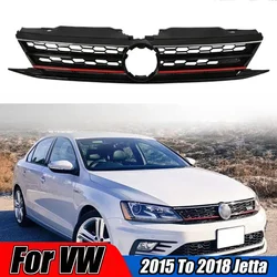 Front Bumper Chrome Grill Grille Fits For VW 2015 2016 2017 2018 Volkswagen Jetta Racing Style Grille Auto External Upgrade Kit