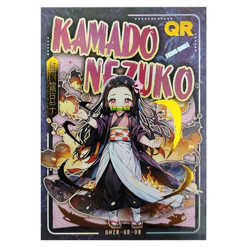 Anime Demon Slayer Rare QR Refraction Foil Kochou Shinobu Kanroji Mitsuri Toys for boys Collectible Cards Birthday Present