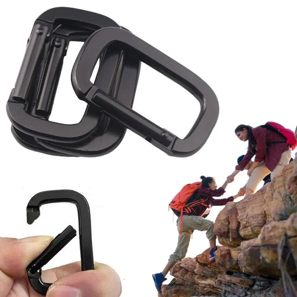 

10Pcs Camping Carabiners Hiking Clasp Sturdy Buckles Portable Multi-Functional Heavy Duty Keychain Metal Square Carabiners