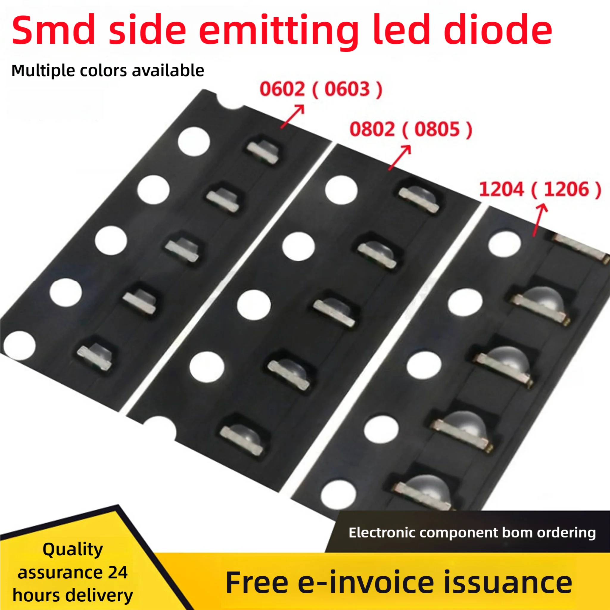 20PCS 0602 0802, 1204 Surface Mount Side LED Light-Emitting Diode 1206, 0805, 0603 High-Brightness Multi-Color Options Available