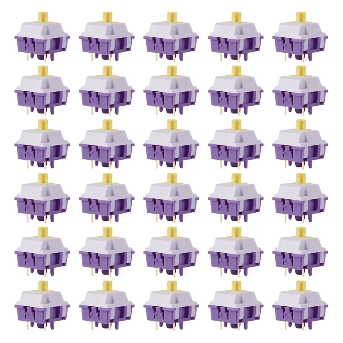 A003 30PCS Sillyworks Hyacinth V1 Switch 5 Pin Linear Switches Hot-Swap HIFI Sound for DIY Mechanical Keyboard