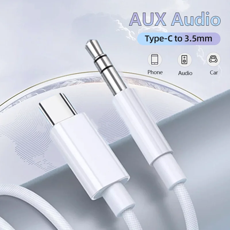 

AUX Audio Cable USB C to 3.5mm Jack AUX Cable Car Speaker Headphone Auxiliary Adapter For Samsung Xiaomi Huawei