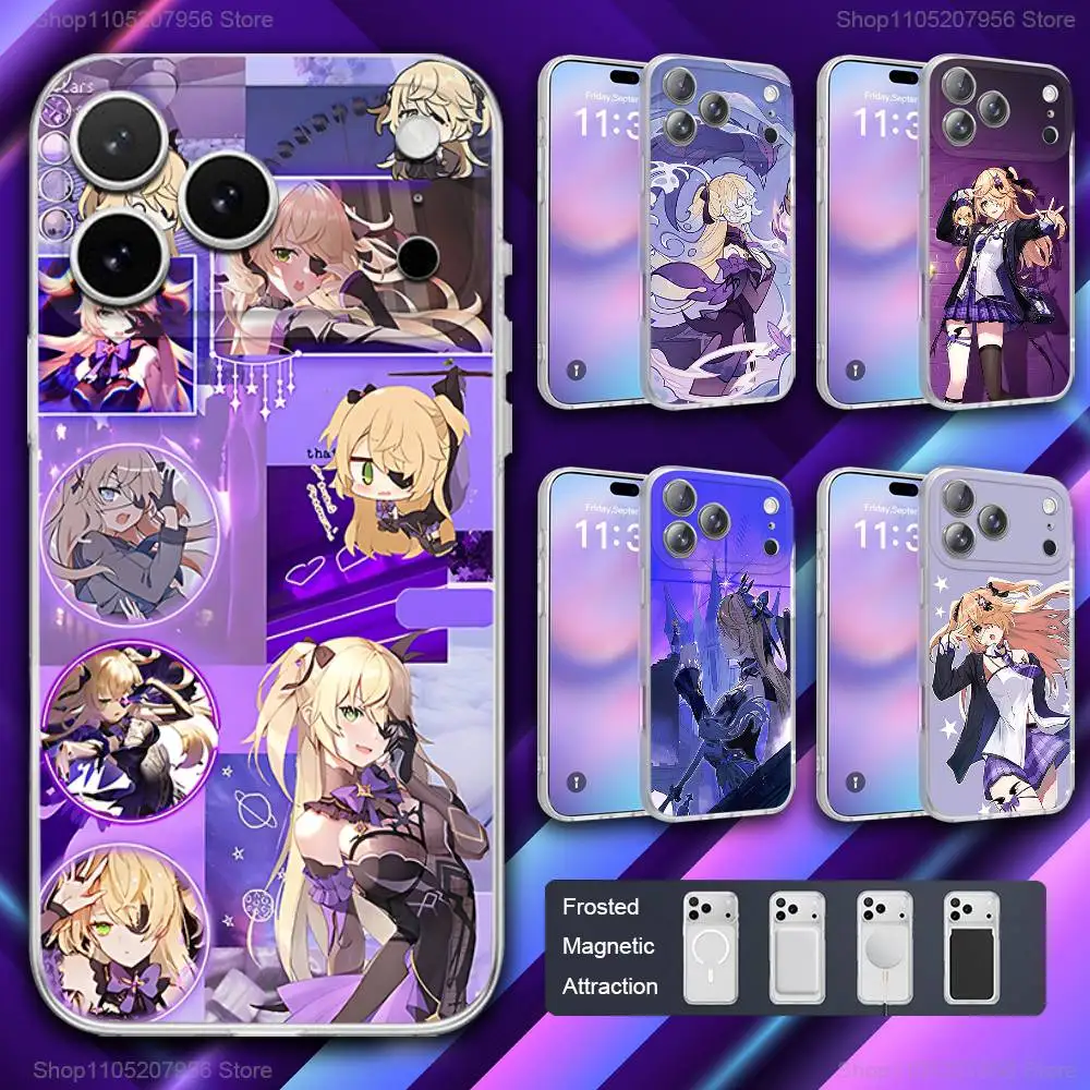 

Fischl G-Genshin Game For iPhone 11,12,15,14,13,17,16,Pro,Plus,E,Max,Air,Mini Magnetic Frosted Cover Phone Case