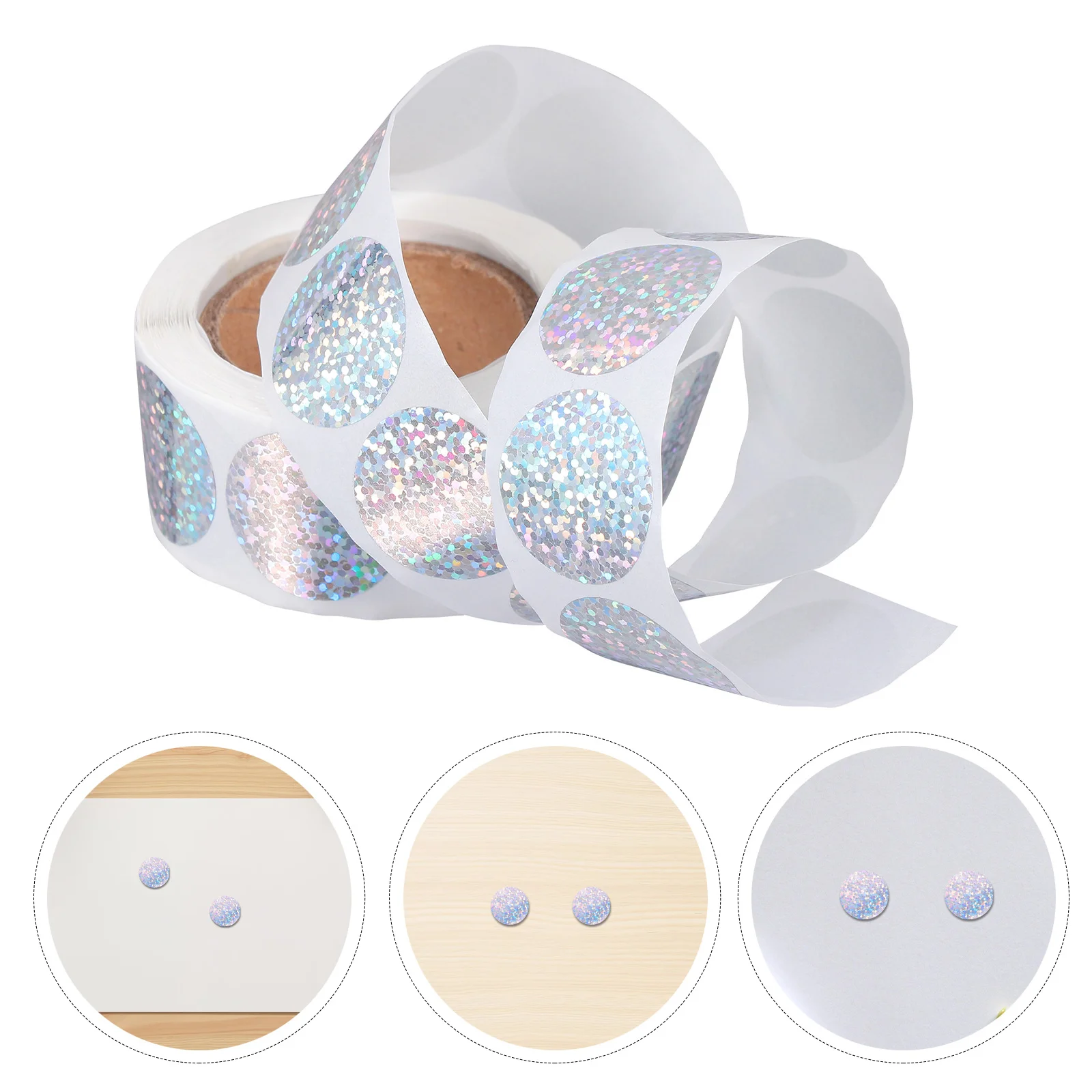 

5 Rolls Round 1 Inch Holographic Shimmery Stickers Self Adhesive Thank You Labels for Packaging Seals Presents Small Business
