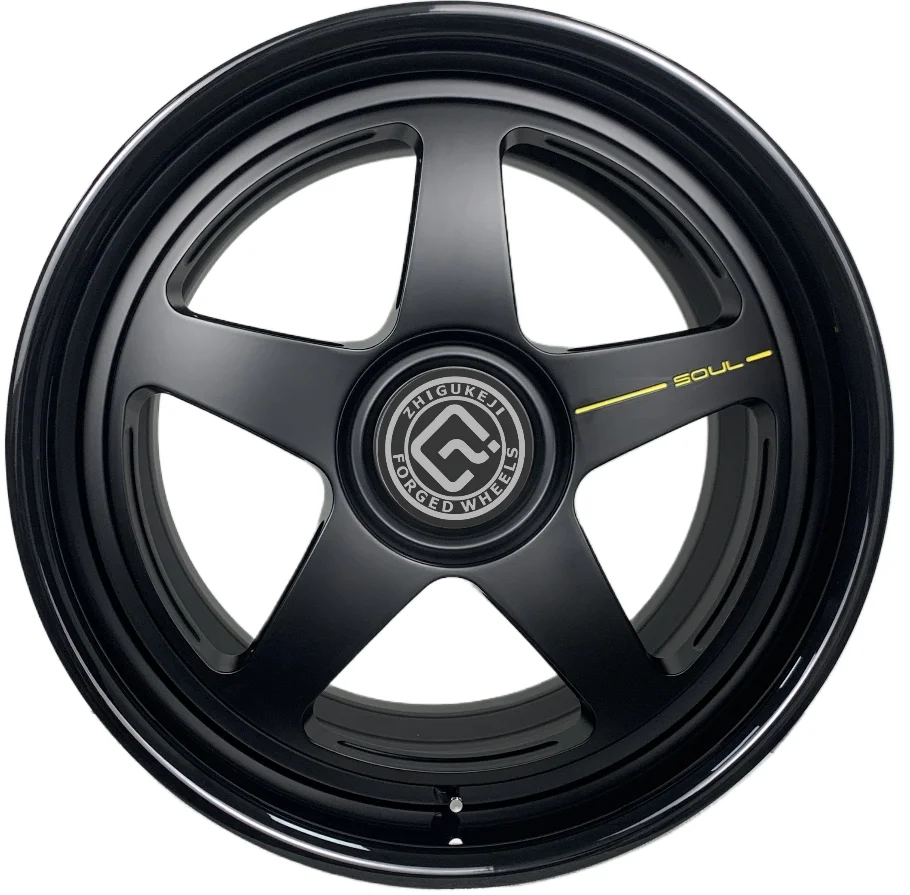 

Factory Direct Custom Forged Wheels Sport Wheels Wheel Rim Gloss Blackvid Disc Matte Black Yellow Letters