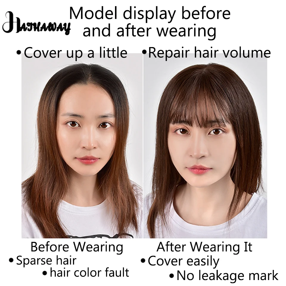 Synthetic Wig Piece Women's Head Cover White Hair Reissue 3d French Bangs Natural Fluffy Thin Bangs