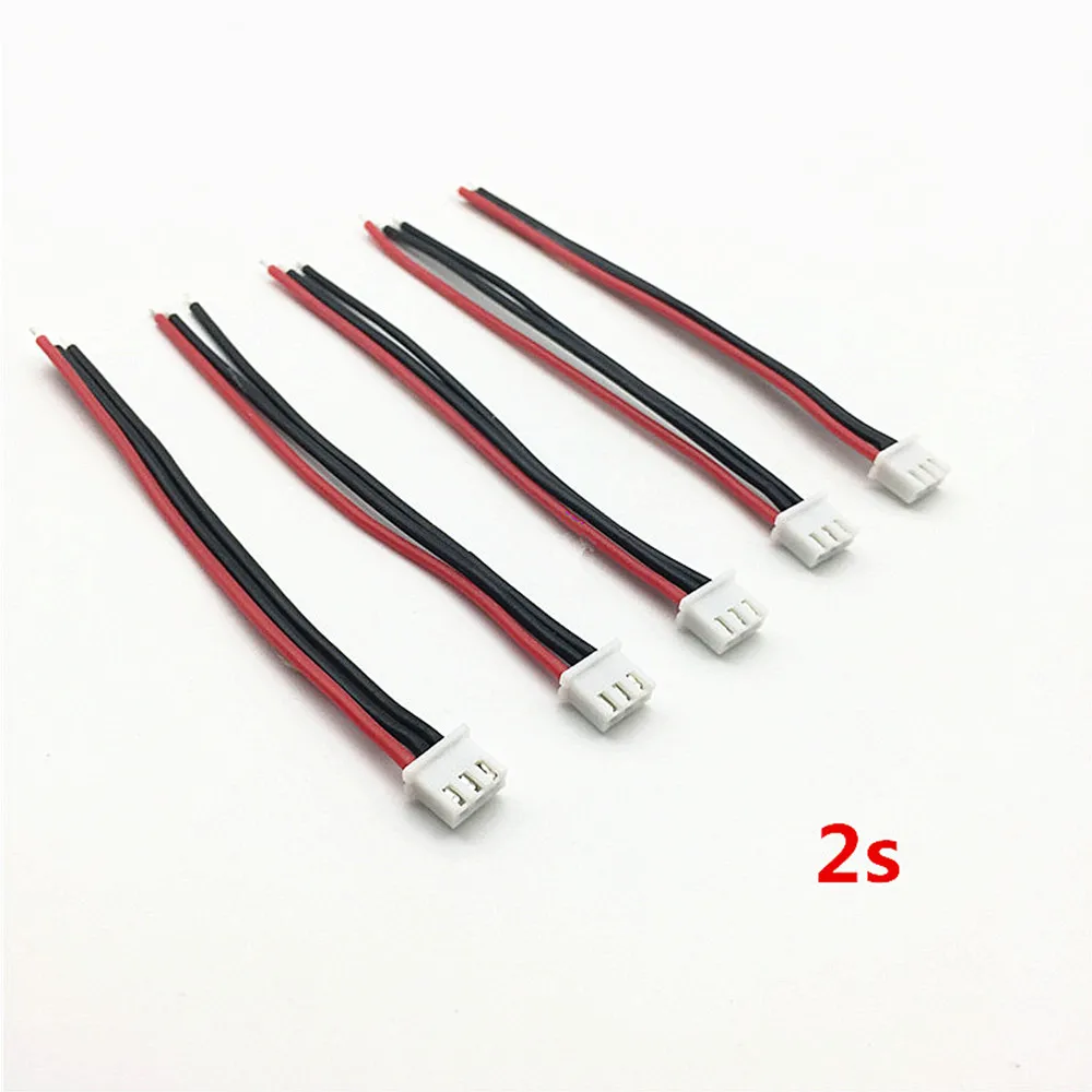 5pcs 2s 3s 4s 5s 6s RC LiPo Battery Balance Charger Plug Cables 100mm 22AWG Silicone Wire JST-XH Balancer Connector