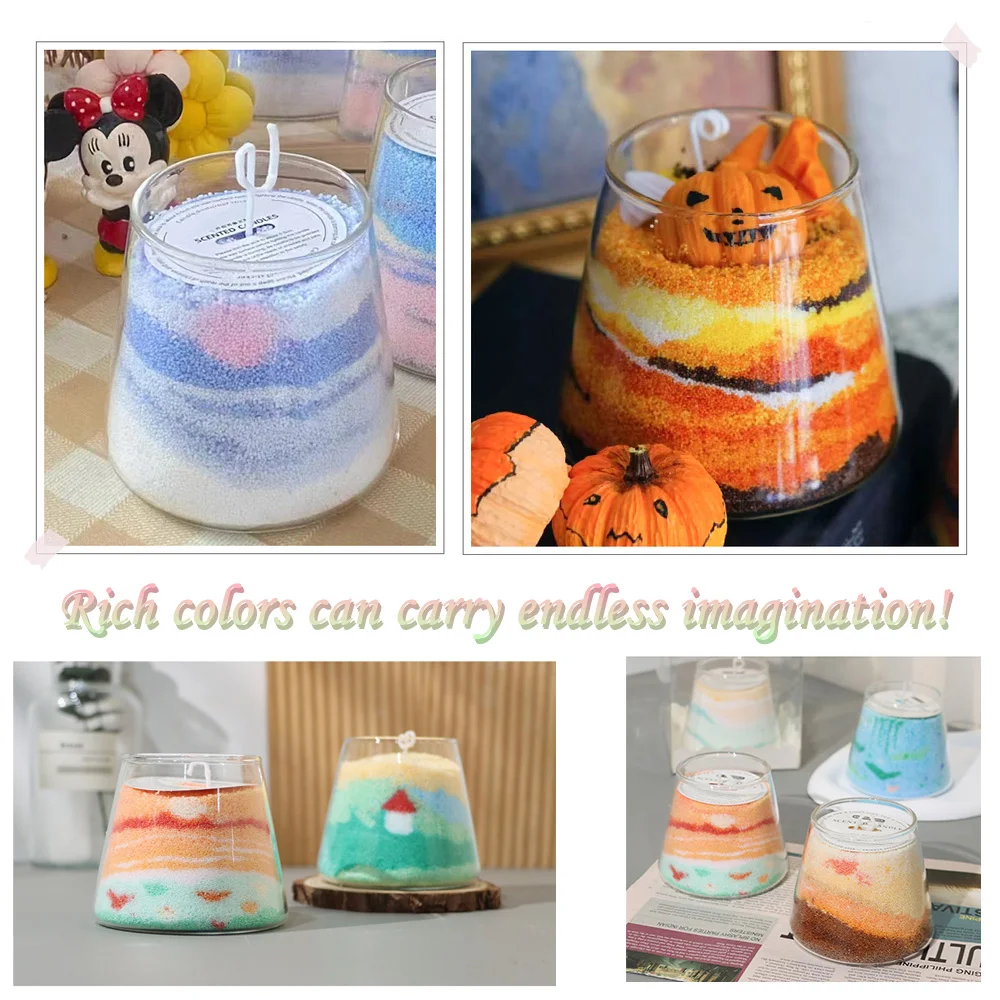 Zestaw do samodzielnego tworzenia świec z piasku dla dzieci – akcesoria do robienia świec z wosku |   Ręcznie robiona zabawka dla rodziców i dzieci