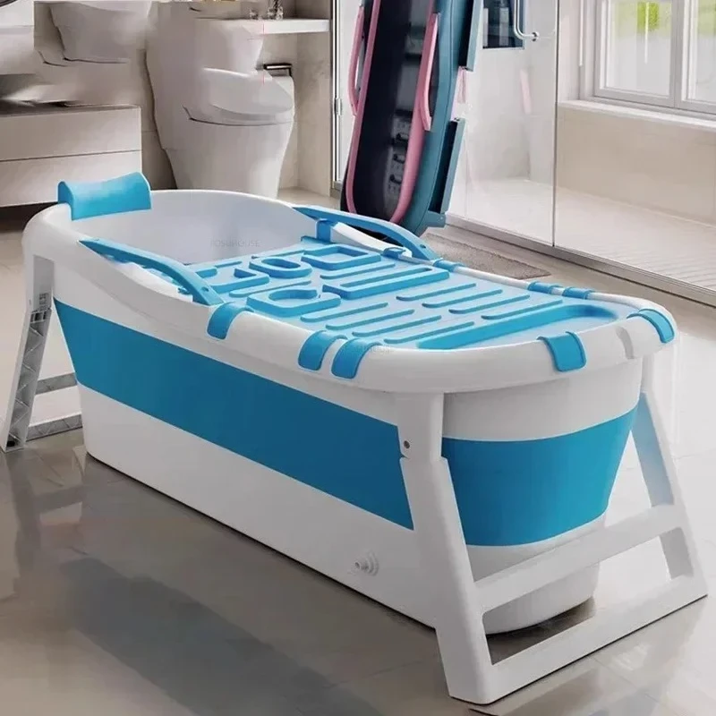 Adult Foldable Portable Bathtubs Thickened Plastic Ice Bath Bucket Modern Home Hot Tub Simple Full Body Designer Swimming Pool