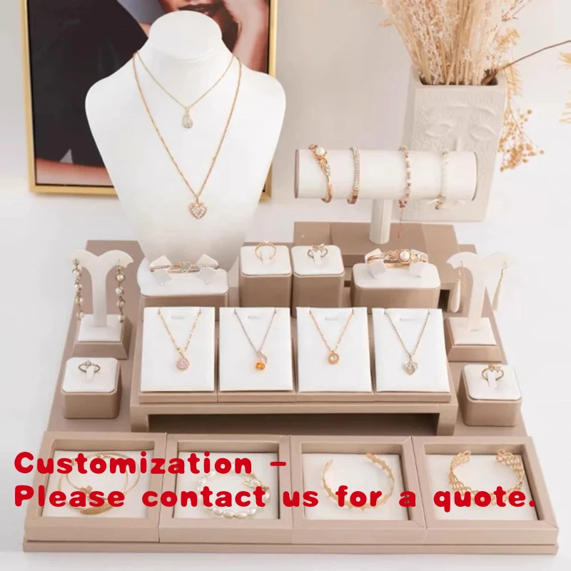 

custom.2025 Resin Jewelry Display Props LED Lighting Hand Model Necklace Bracelet Earrings Ring Stand with Portrait St
