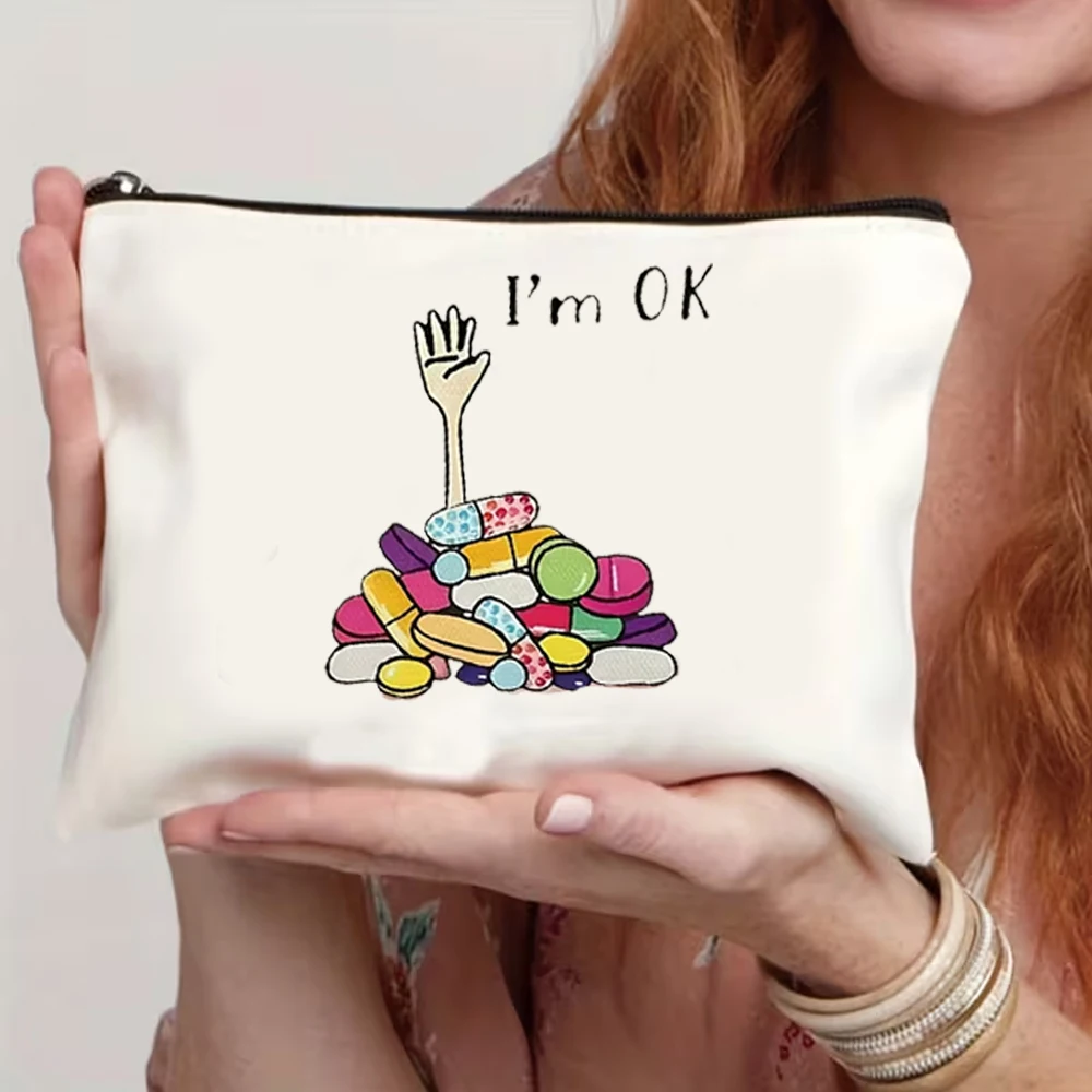 Cosmetic Travel Bag, Zippered Makeup Bag, Toiletry Bag, Pencil Case, Organizer Bag, Storage Pouch, Women's Clutch Bag, Exquisite Gift for Friends and Teachers, Souvenir Gift