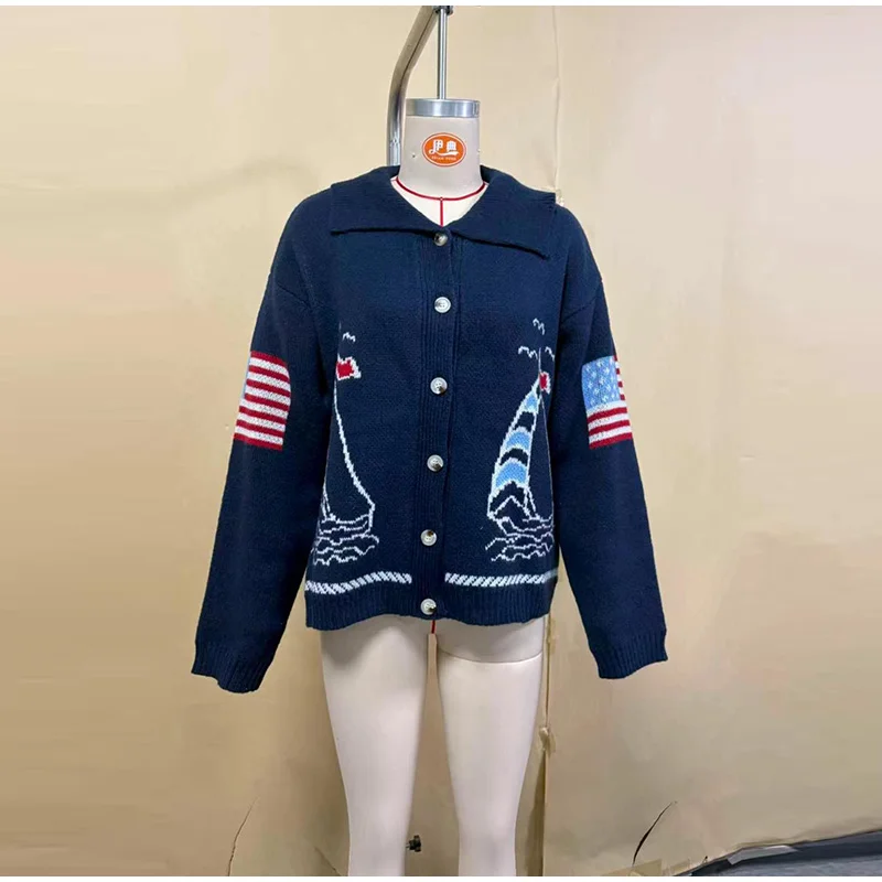 Knitted Jacquard Female Cardigan Sweater Zipper Loose Lapel Pocket Fashion Lady Sweaters 2026 Spring Street Long Sleeve Coat Top 48 S7a6ffba963f3458ab0ff8af227e911d55