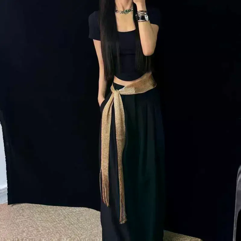 Elevate Your Vacation Style with Elegant Long Fringe Tassel Scarf - The Perfect Flowy Waist Sash or Cape Belt
