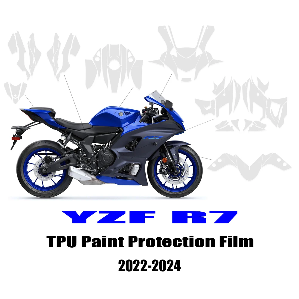 

Аксессуары для Yamaha YZF R7 2022-2024, полный набор для защиты краски, ТПУ наклейка для защиты корпуса, искусственная ТПУ невидимая пленка для автомобиля