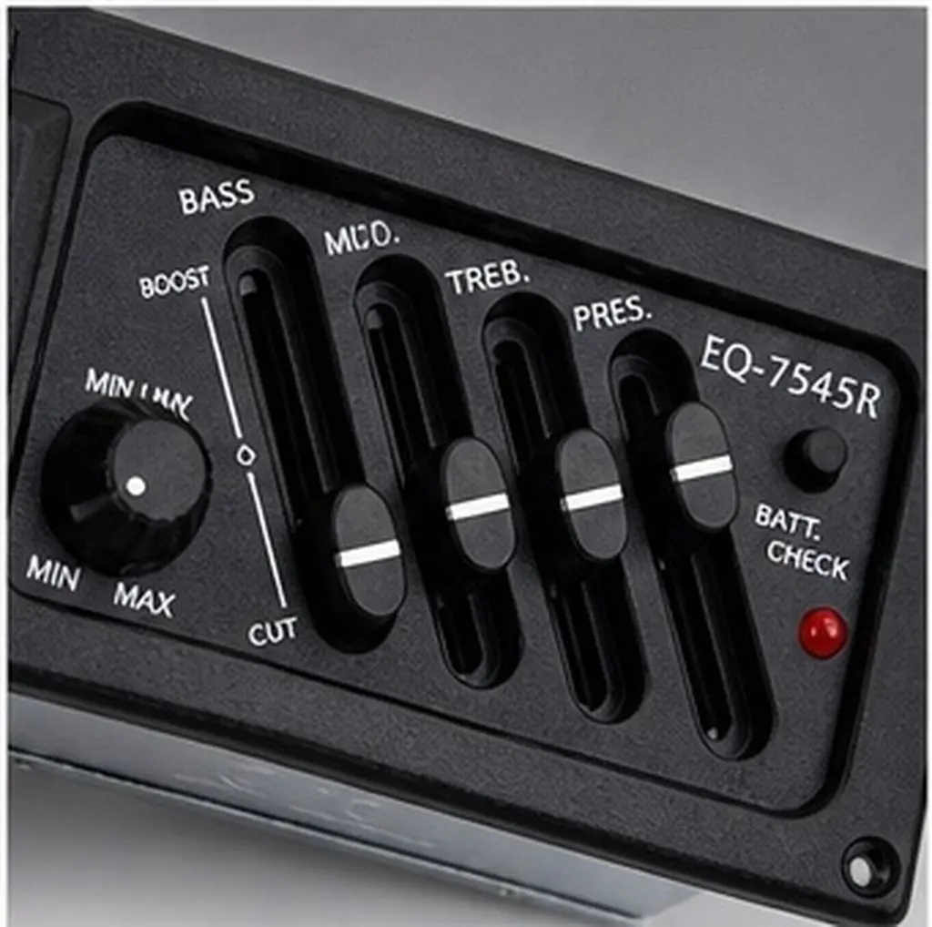 Acoustic Guitar Pickups 7545R 4-Band Folk Preamp Equalizer Amplifier Pre-wired Easy Assembly Battery Box
