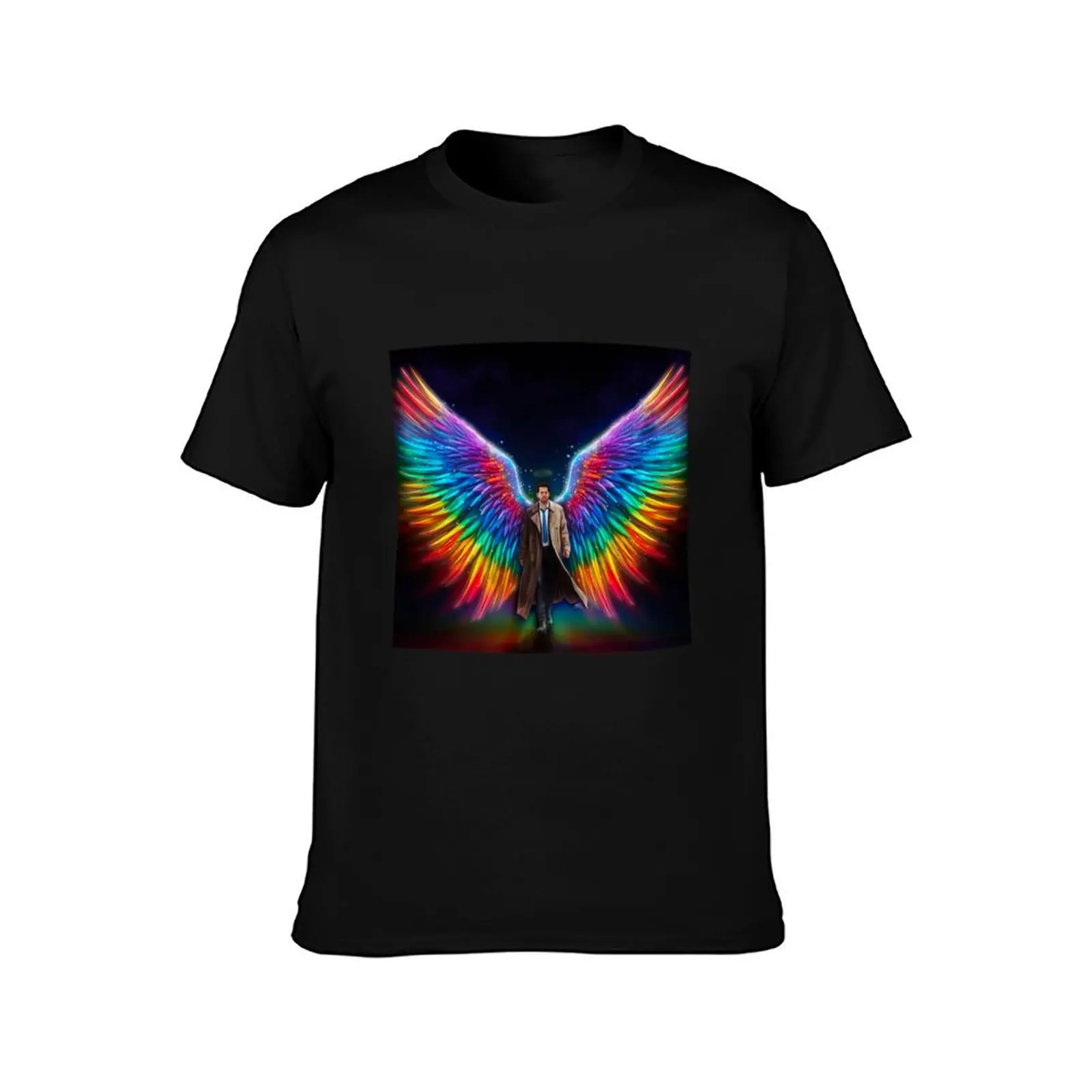 Rainbow Pride Castiel T-Shirt man t shirt oversized t shirt vintage anime shirt oversized t shirts for men