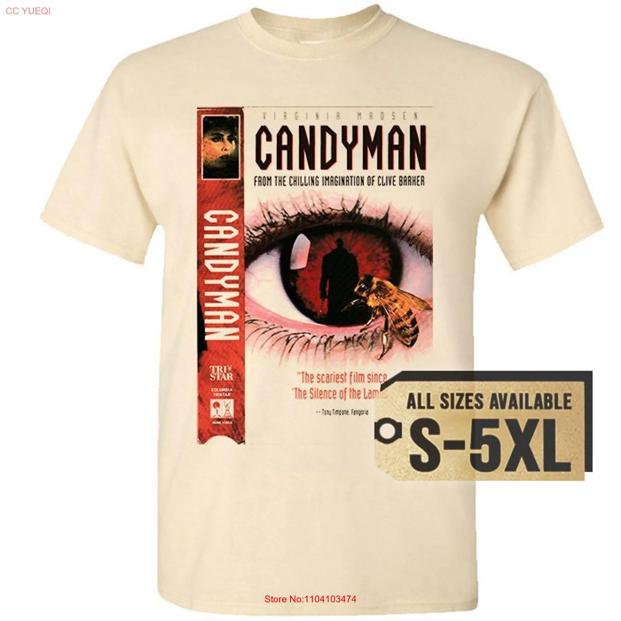 Candyman V8 Natural White Gray Vintage Men T Shirt all sizes S 5XL Film long or short sleeves