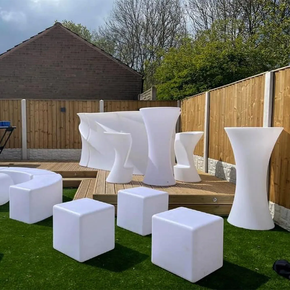 Event Outdoor Garten Terrasse Shisha Lounge Möbel Kunststoff LED Schnittsofa Stuhl Set/LED leuchten Gartenmöbel