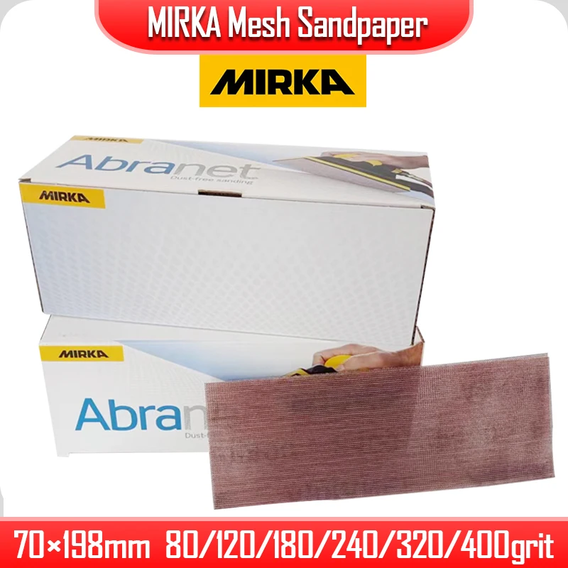 MIRKA Mesh Sandpaper Mesh sand Original Rectangular 70×198mm Hand-pushed Board Dust-free Mesh Sandpaper Flocking Abrasive