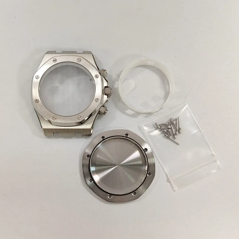 41mm Screw Down Case Watch Case and Strap Kit Fit VK63 Quartz Movement Multiple Options Watch Modification Accessories