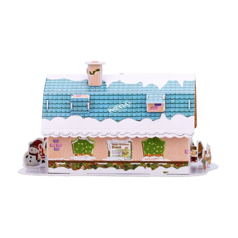 8 Style Christmas Castle Building 3D Puzzle Model X'max House Architecture Construction Jigsaw Puzzles Toys Kids Christmas Gift