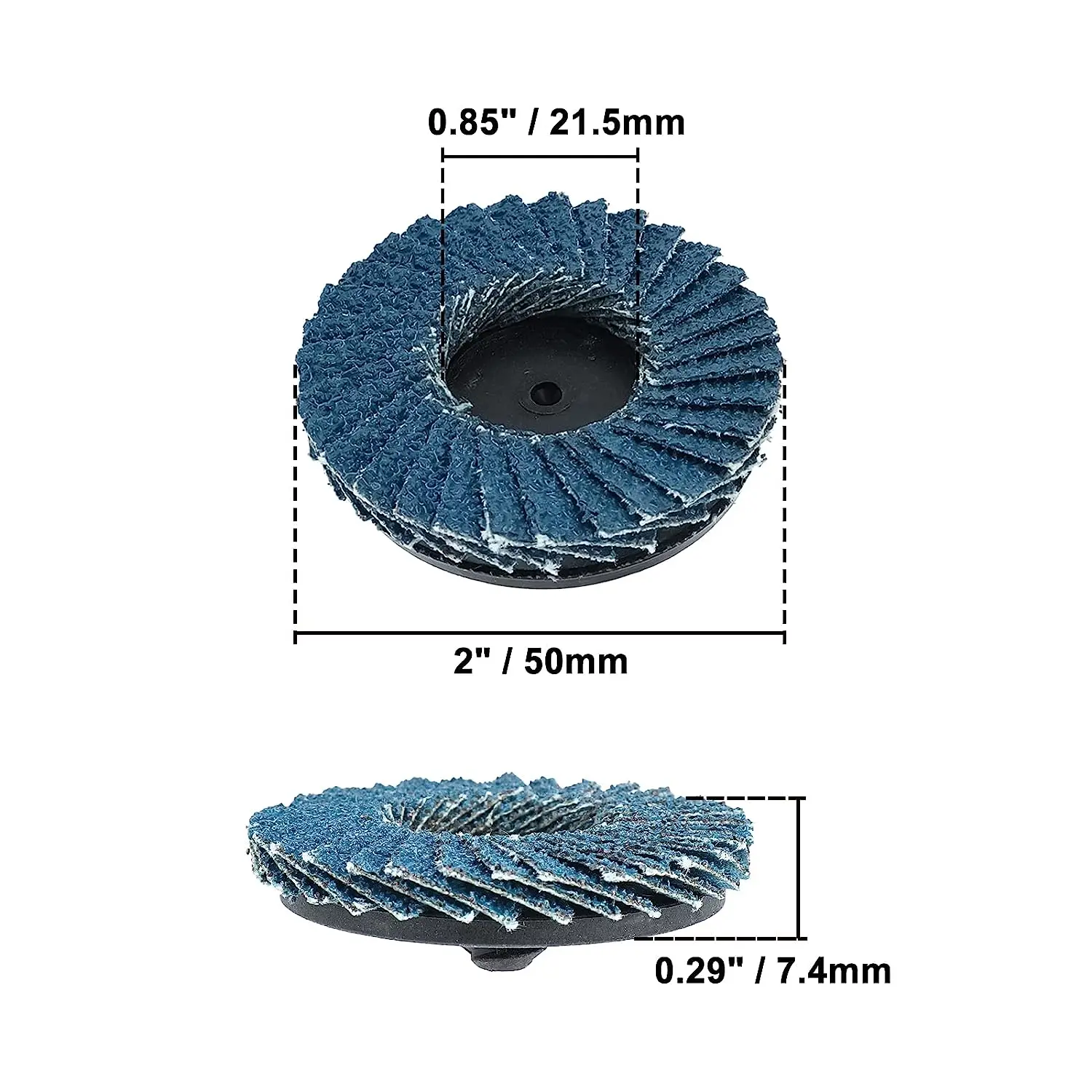 Quick Change Roll Lock Flap Disc, Disco de lixamento com suporte de almofada, Disco de condicionamento para moedor, 40, 60, 80, 120 Grit, 2 ", 40 pcs
