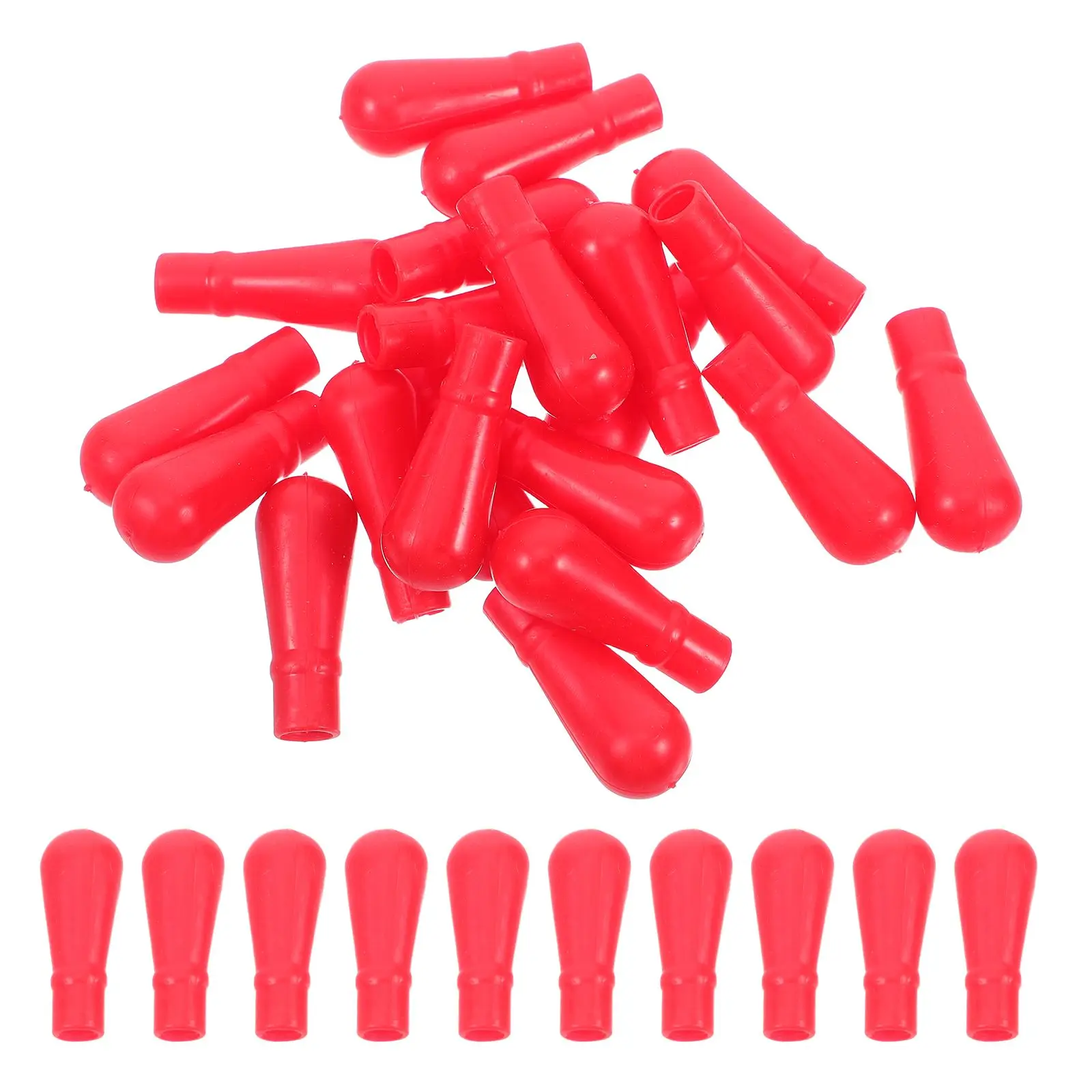 

40pcs Latex Dropper Cap High Elasticity Chemical Resistance Laboratory Supplies Pipette Silicone Hood Red Color Fits Standard