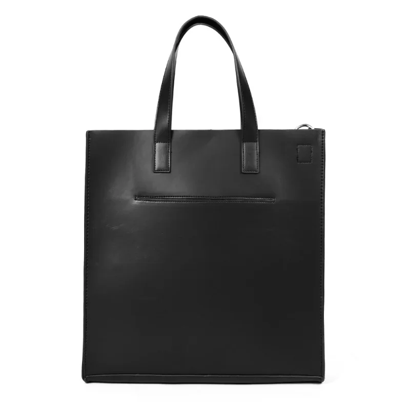 Large-capacity 15-inch Tote Bag Men Women Handbag PU Leather Unisex Laptop Bags with Shoulder Strap Women Men Shoulder Bags