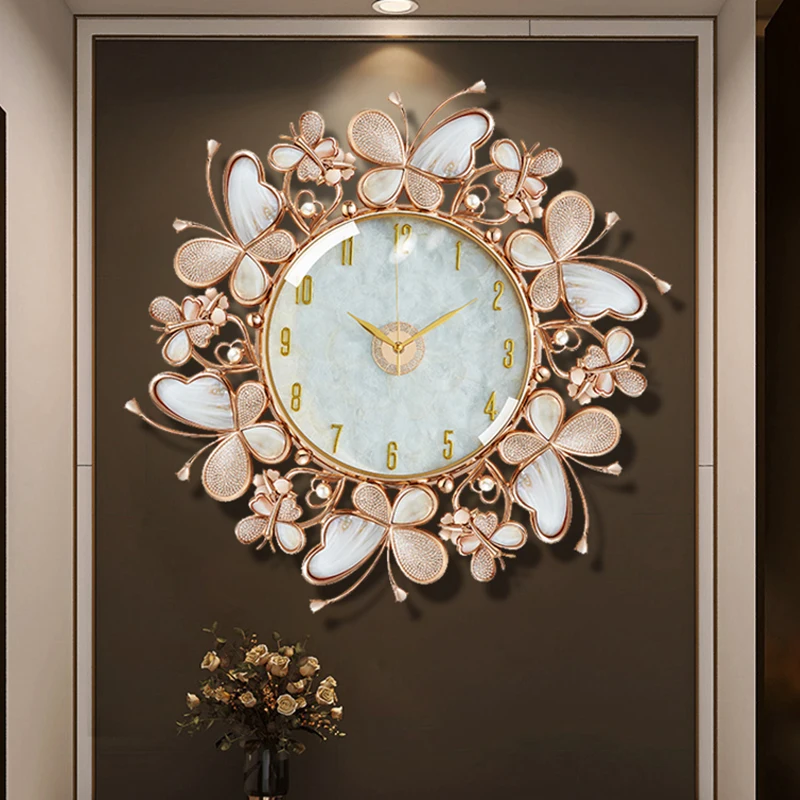 Quartz Design Wall Watch Luxury Digital Living Room Modern Aesthetic Clock Wall Nordic Round Orologio Da Parete