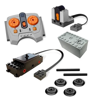 10pcs/lot Power Functions SET 88002 Electronic PF Train Motor Speed ​​Remote Control RC Trains Motorized Kit Building Blocks Toys